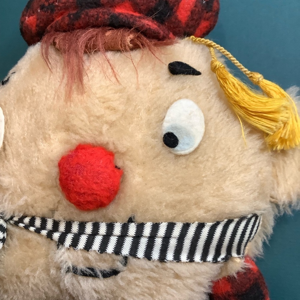 VINTAGE Scottish Plaid Humpty Dumpty Plush Stuffed Toy Wool Tartan - Picture 4 of 11